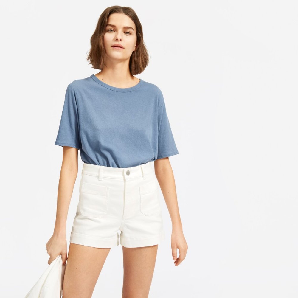 Everlane Patch Pocket Shorts White Bone